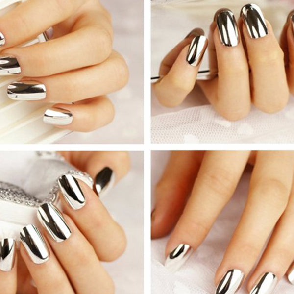 kleurrijke metaalkleur nail art deocoration tips 6 maten