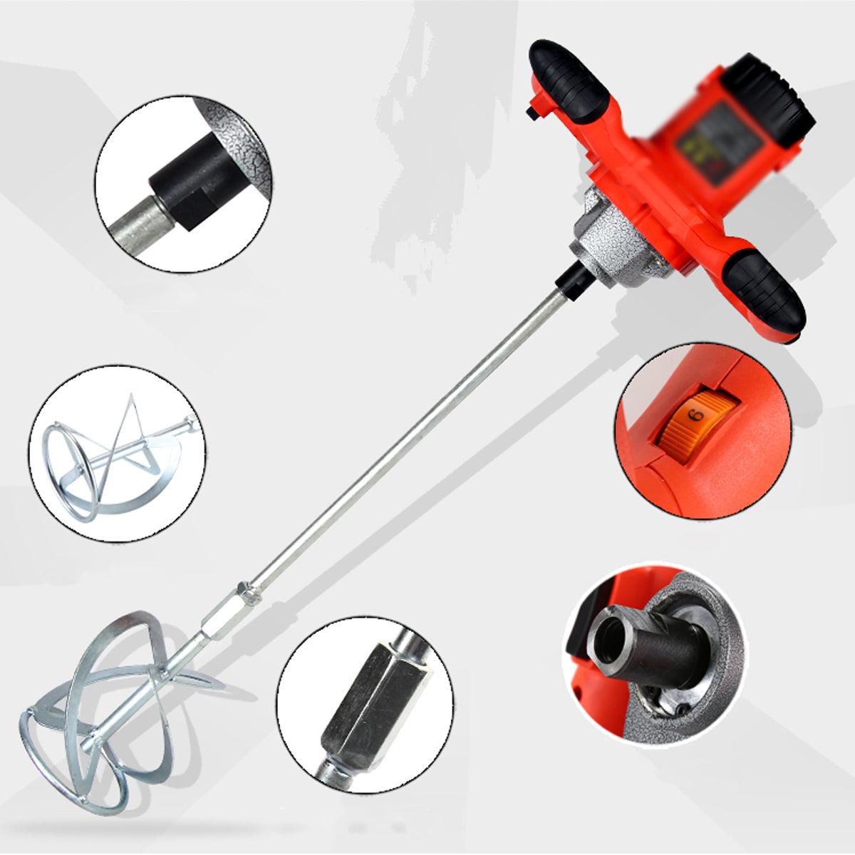 au 2100w/1800w mortel elektrische mixer cement render verf beton gips ...