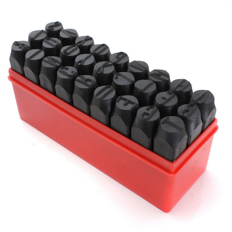 27 stuks postzegels letters set punch steel metal die tool case craft