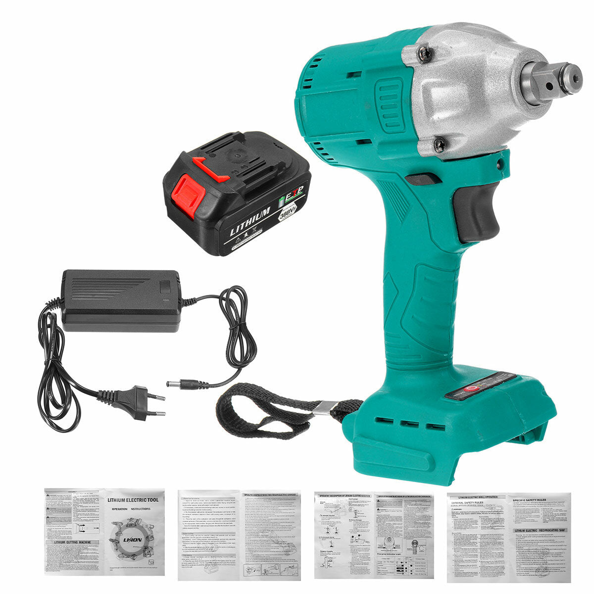 22890mah 388vf 850n.m borstelloze slagmoersleutel draadloze handheld elektrische sleutel w/1/2 batterij 18v batterij