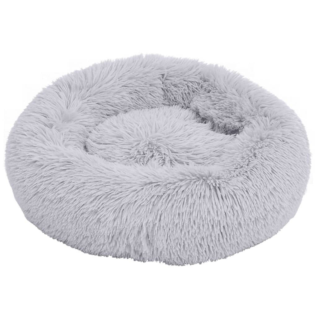 honden-/kattenkussen wasbaar 70x70x15 cm pluche lichtgrijs