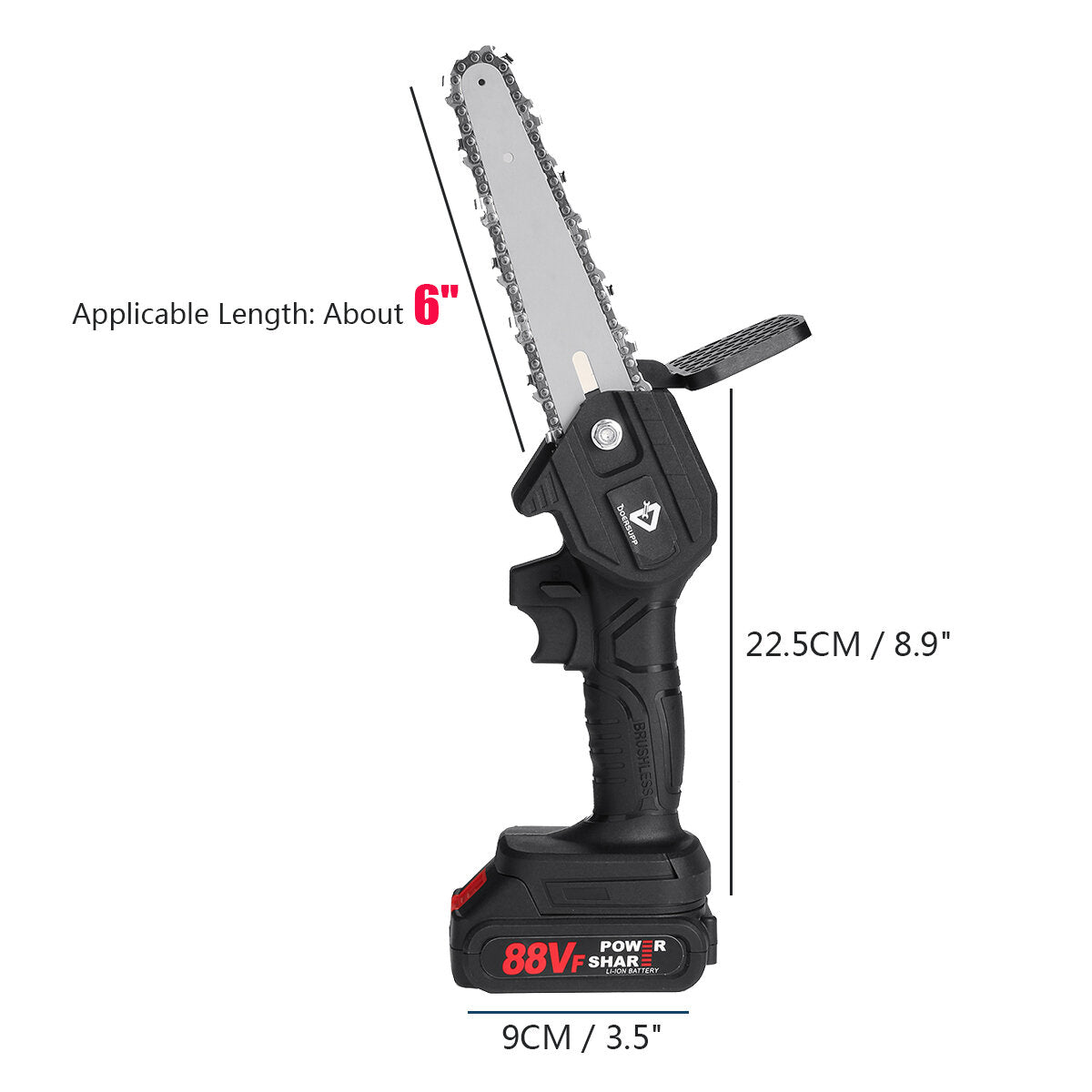 88vf 6 inch draadloze elektrische kettingzaag kettingzaag houtbewerking tool w/geen/1pc/2 stuks batterij voor makita batterij