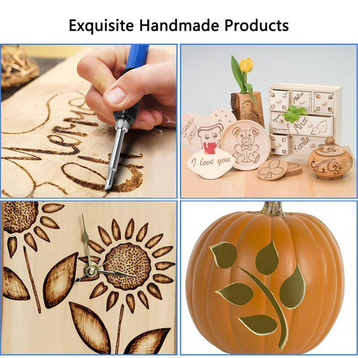 60 stuks 60w houtgestookte pen set tips stencil soldeerbout gereedschap pyrography ambachten kit