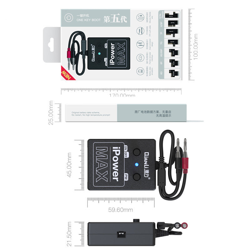 ipowermax telefoon voeding testkabel voor iphone xs max xs 8g 8p x 7g 7p 6s 6sp 6g 6p dc powercontroledraad testleiding one sleutellaars