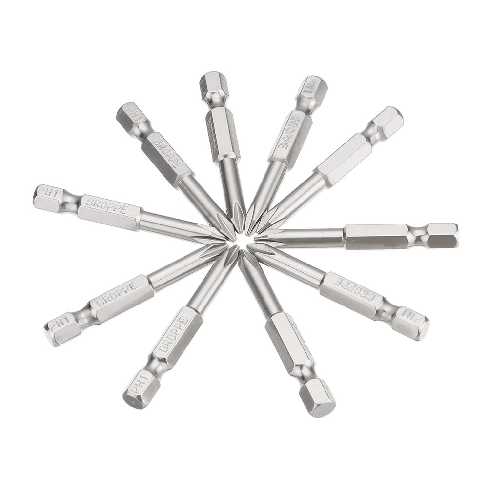 10 stuks ph1 1/4 inch hex shank 50mm magnetische phillips schroevendraaier bits set
