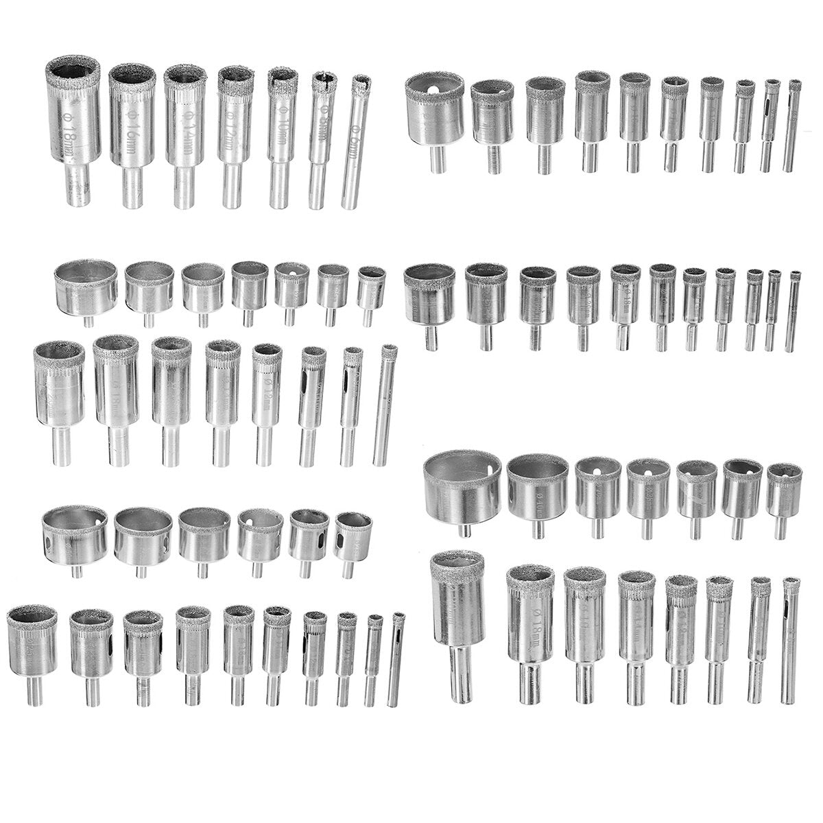 16/15/11/10/7 stuks 6-18/30/50mm diamant gecoate boor voor tegel marmer glas keramische gatenzaag boor diamond core bit