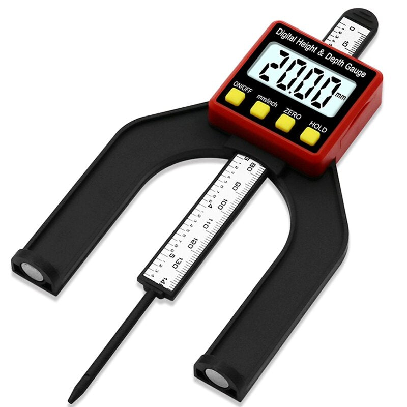 0-80 mm lcd0.01 mm digitale hoogte diepte tellen dieptemeter houtbewerking dieptemeter hoogtemeter houtbewerking heerser digitale schuifmaat