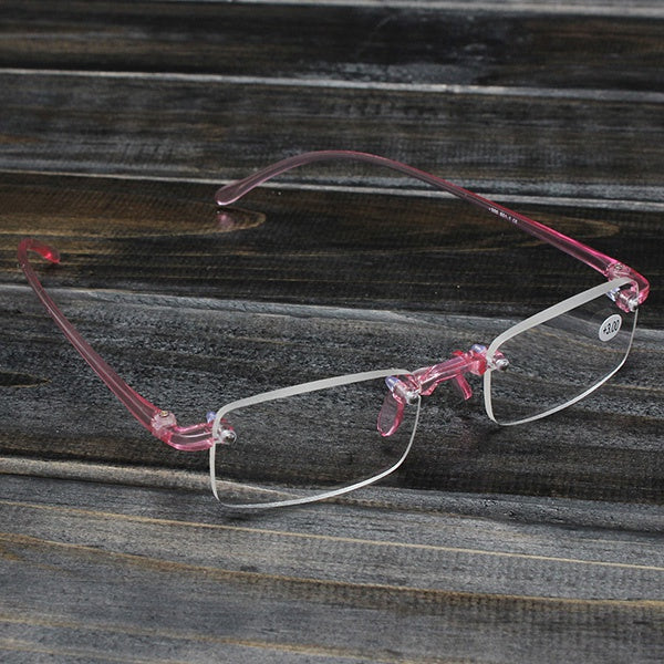roze rimless licht presbyopische lezenbril vermoeidheid verminder strength 1.0 1.5 2.0 2.5 3.0