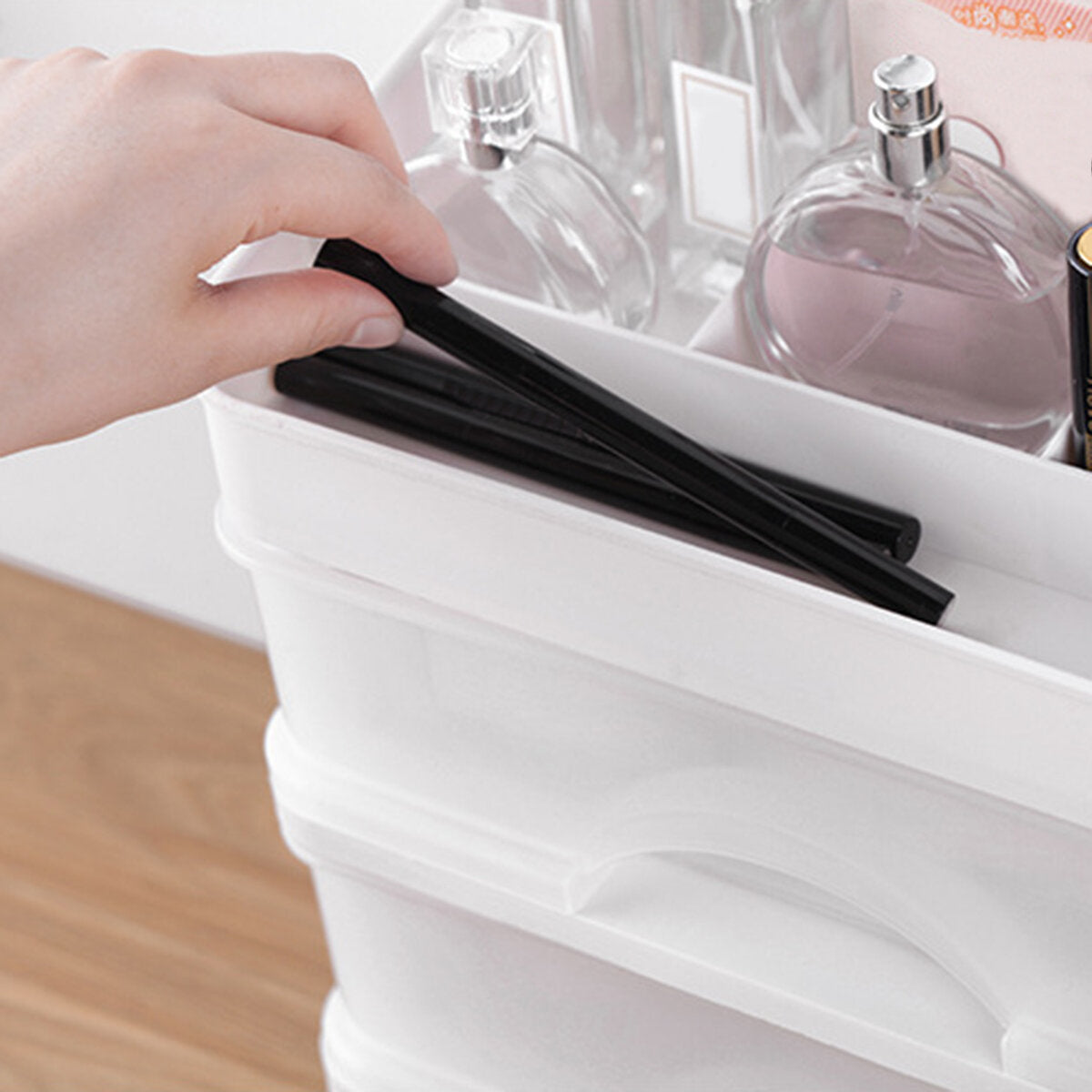 plastic cosmetische lade make-up organizer opbergdoos container houder desktop met lade