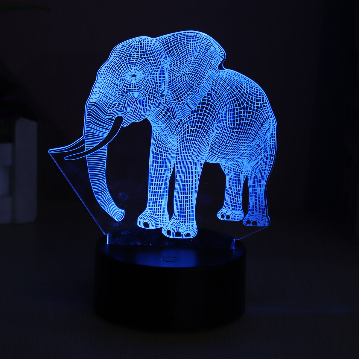 3d acryl led 7/16 kleuren colorful nachtverlichting olifant model afstandsbediening aanraakschakelaar nachtlampje