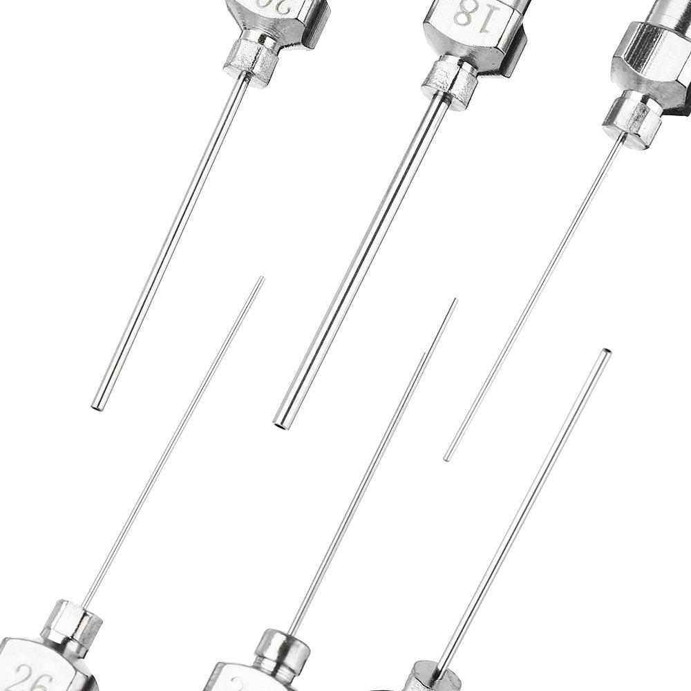 12 stuks / set 1 inch rvs blunt tip doseernaald luer lock voor spuit navullen en meten vloeistof industriële lijm applicator