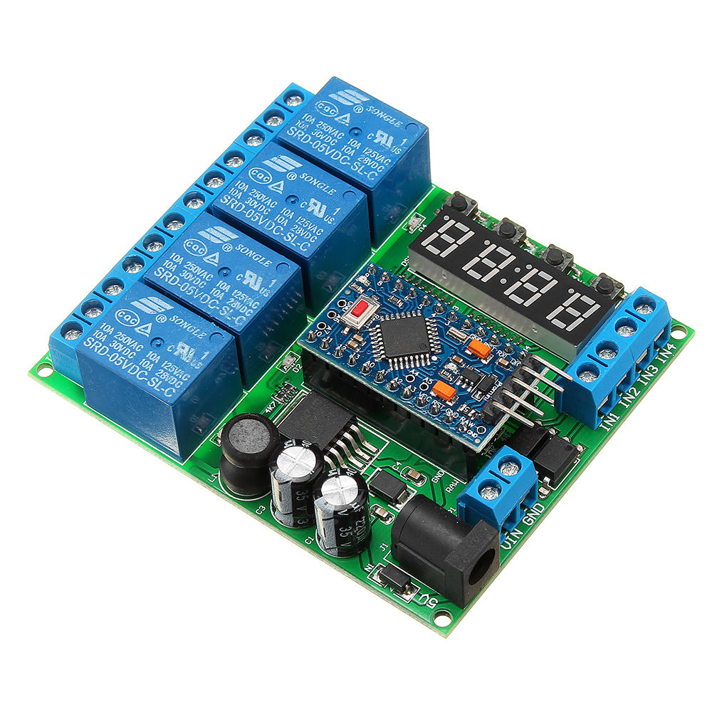 4-kanaals voor pro mini-uitbreidingskaart dhz multifunctioneel vertragingsrelais plc power timing-apparaat: