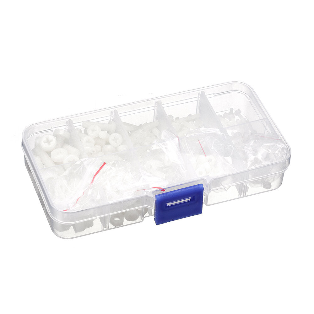 mxnp2 270 stuks wit / zwart m2-m5 plastic nylon kruiskopschroef ronde kop zeskantmoer assortiment kits