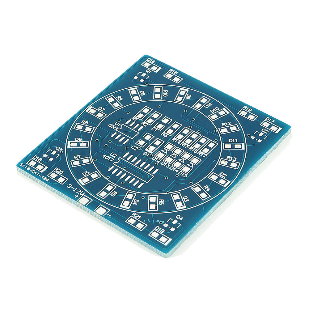 dhz smd component soldering practice board mini pcb roterende led flash kit