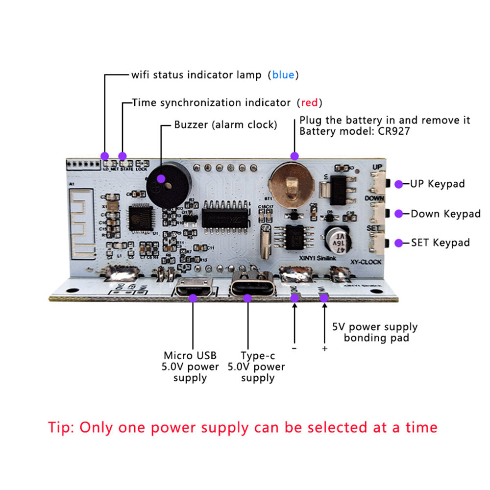 xy-clock draagbare wifi-timerklok app afstandsbediening elektronisch alarm multifunctionele led-lichtklok wereldwijde tijdzones automatische netwerktiming