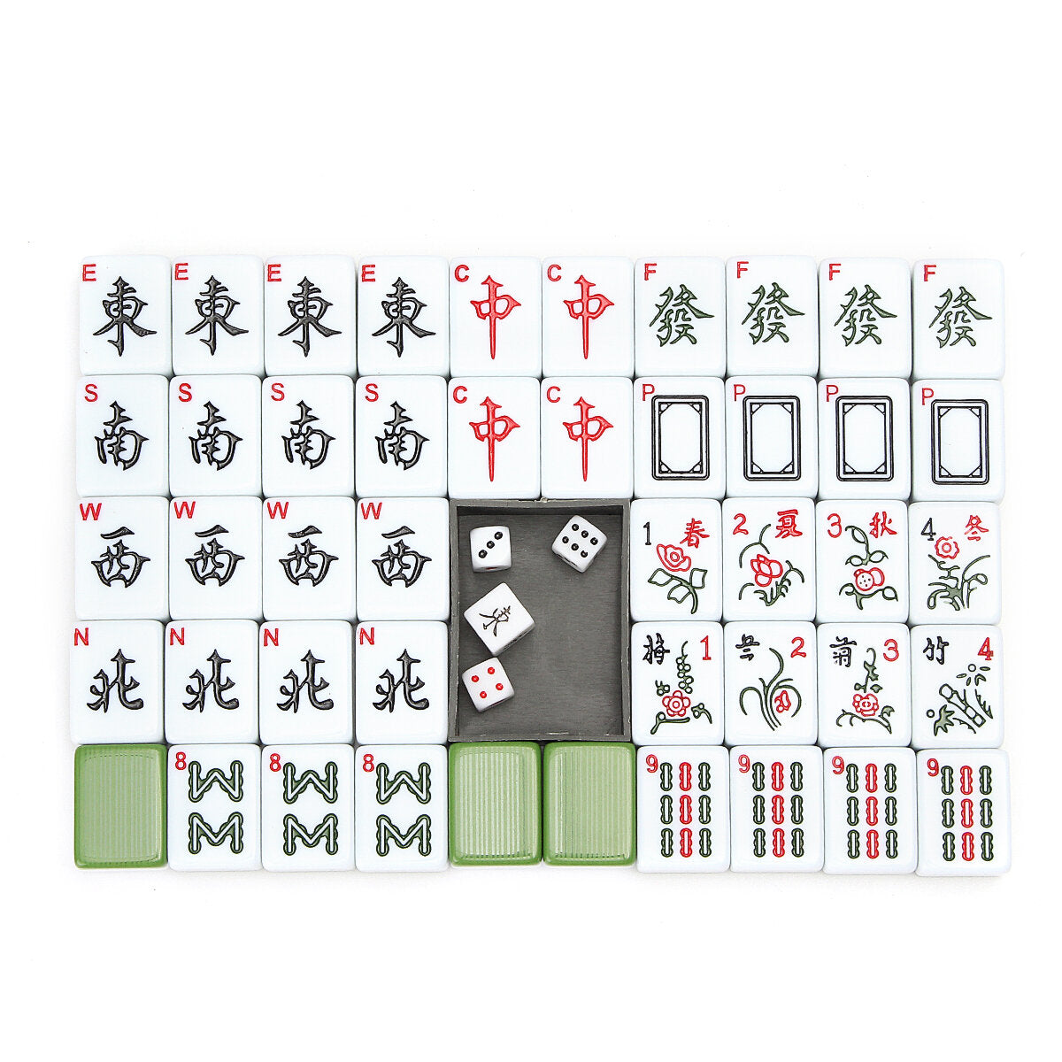 draagbare vintage collectie chinese mahjong rare game 144 tegels mah-jong set