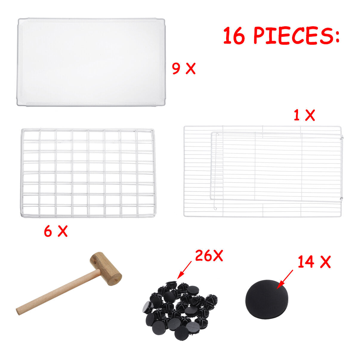 dhz grote kat villa thuis huisdier bed huisdier kooi witte draad hek hondenkennel anti-skip kat hek plastic thuis houten hammer