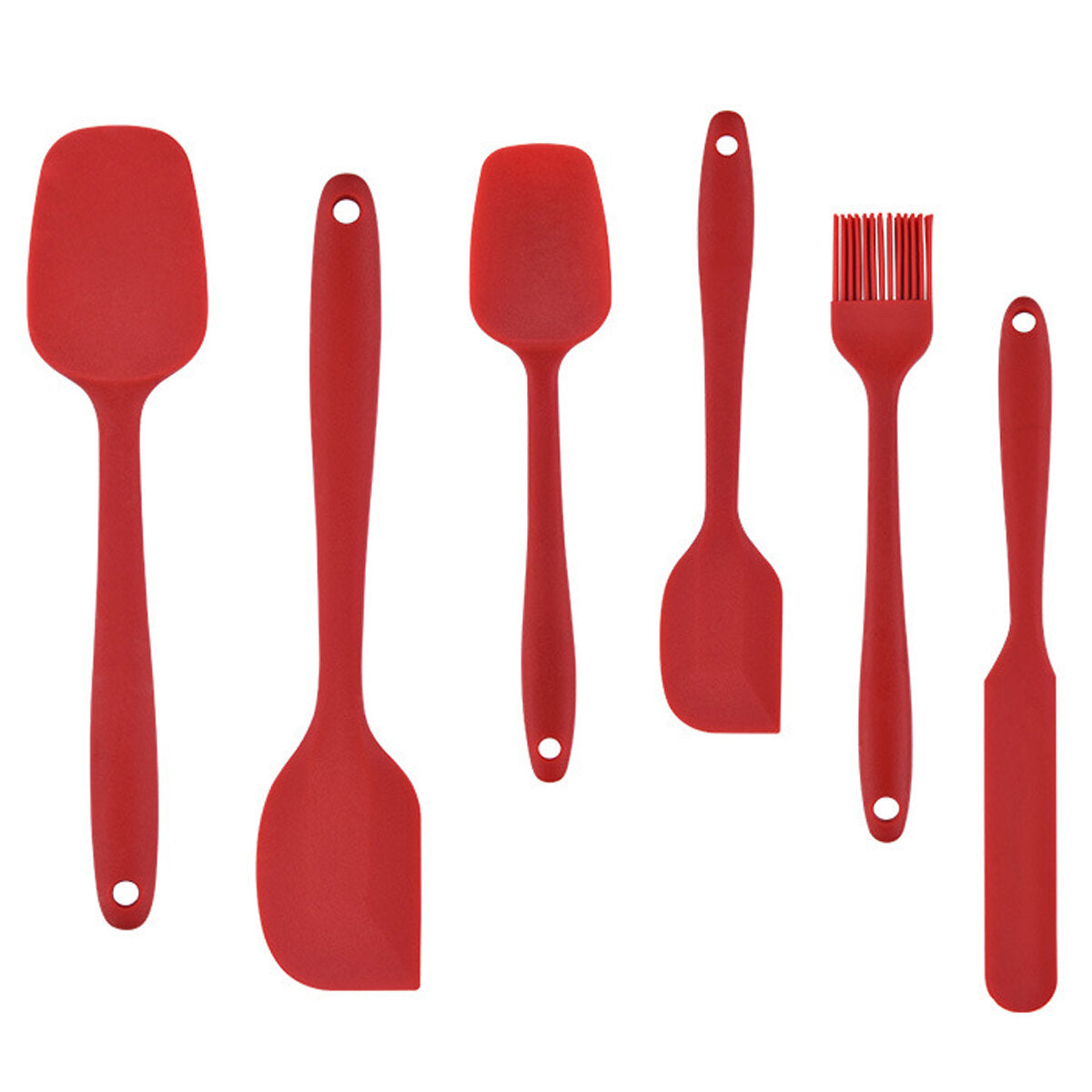 6 stuks non-stick rubber spatel set hittebestendige spatel keukengerei set gereedschap kit