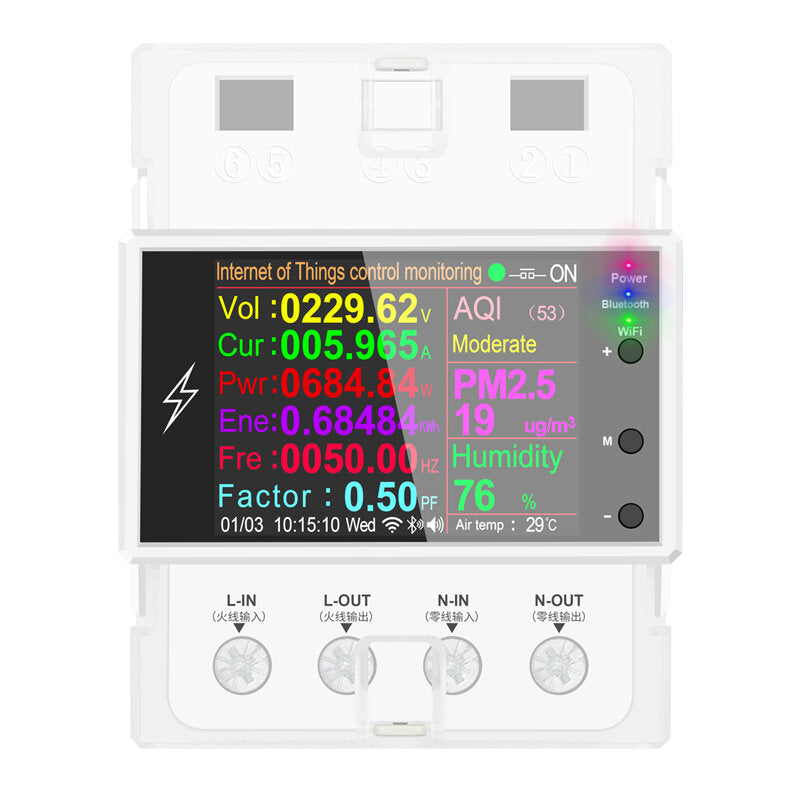 at4pw 100a tuya wifi din rail smart switch afstandsbediening ac 220v 110v digitale power energie volt amp kwh frequentiefactor meter