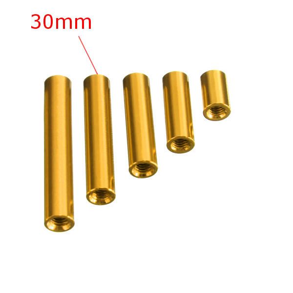 m3ar6 m3 aluminiumlegering uitstekende studs 10-35mm gouden ronde pcb board spacers standoffs 10pcs