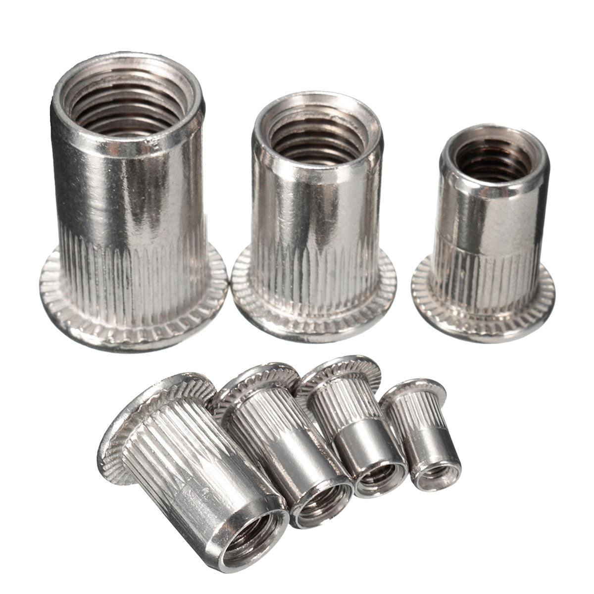 1pcs slilver gestreepte stalen rivnoten blindnoten nutserts noten invoegen klinknagel
