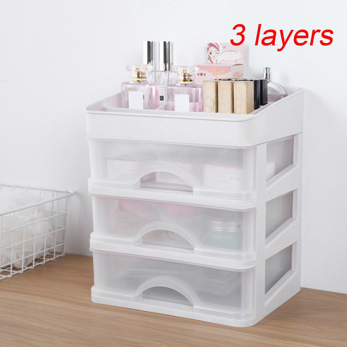 plastic cosmetische lade make-up organizer opbergdoos container houder desktop met lade