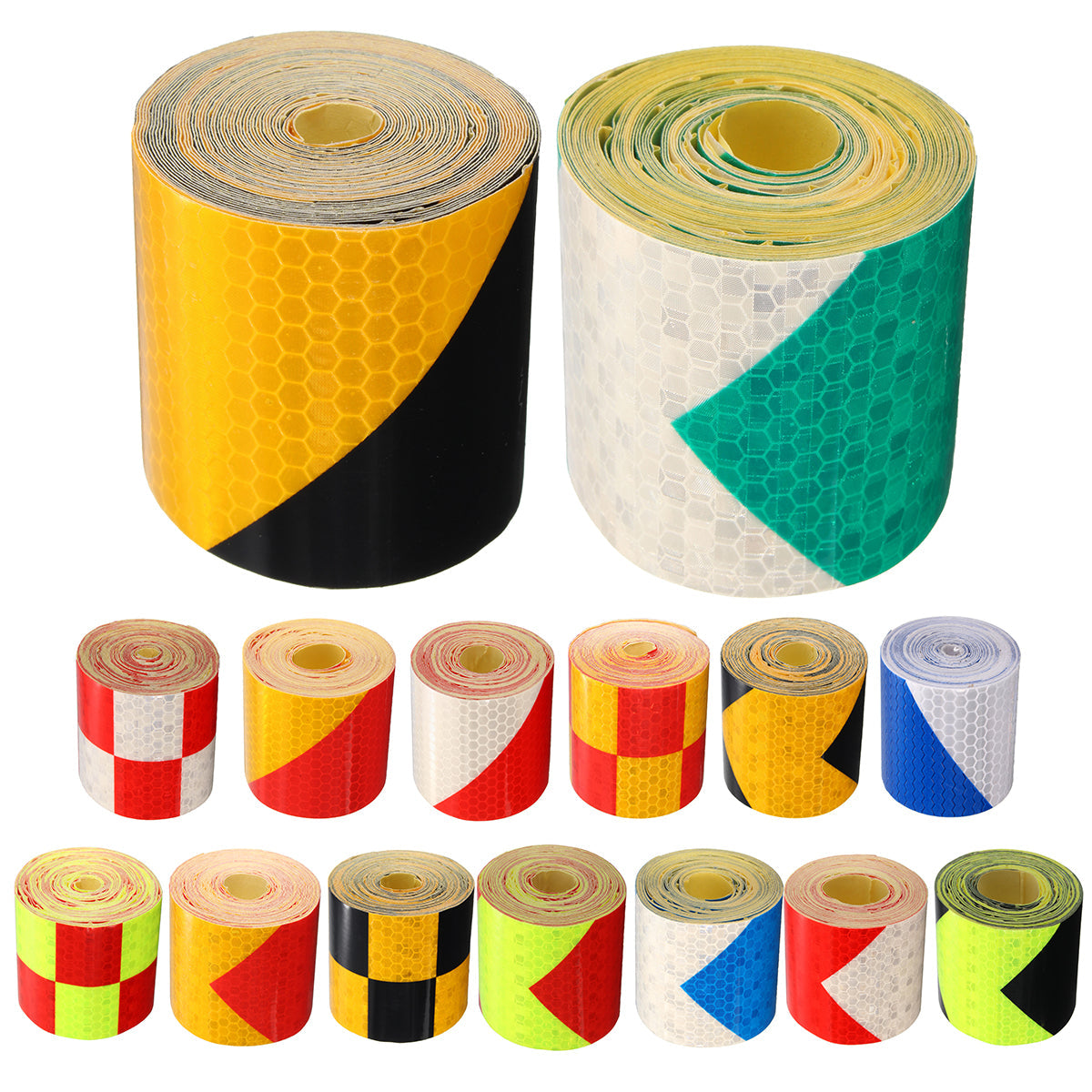 5m x 50mm stripe veiligheid reflectieve zelfklevende waarschuwing tape sticker