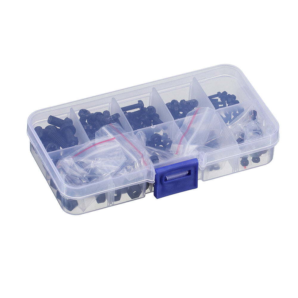 mxnp2 270 stuks wit / zwart m2-m5 plastic nylon kruiskopschroef ronde kop zeskantmoer assortiment kits
