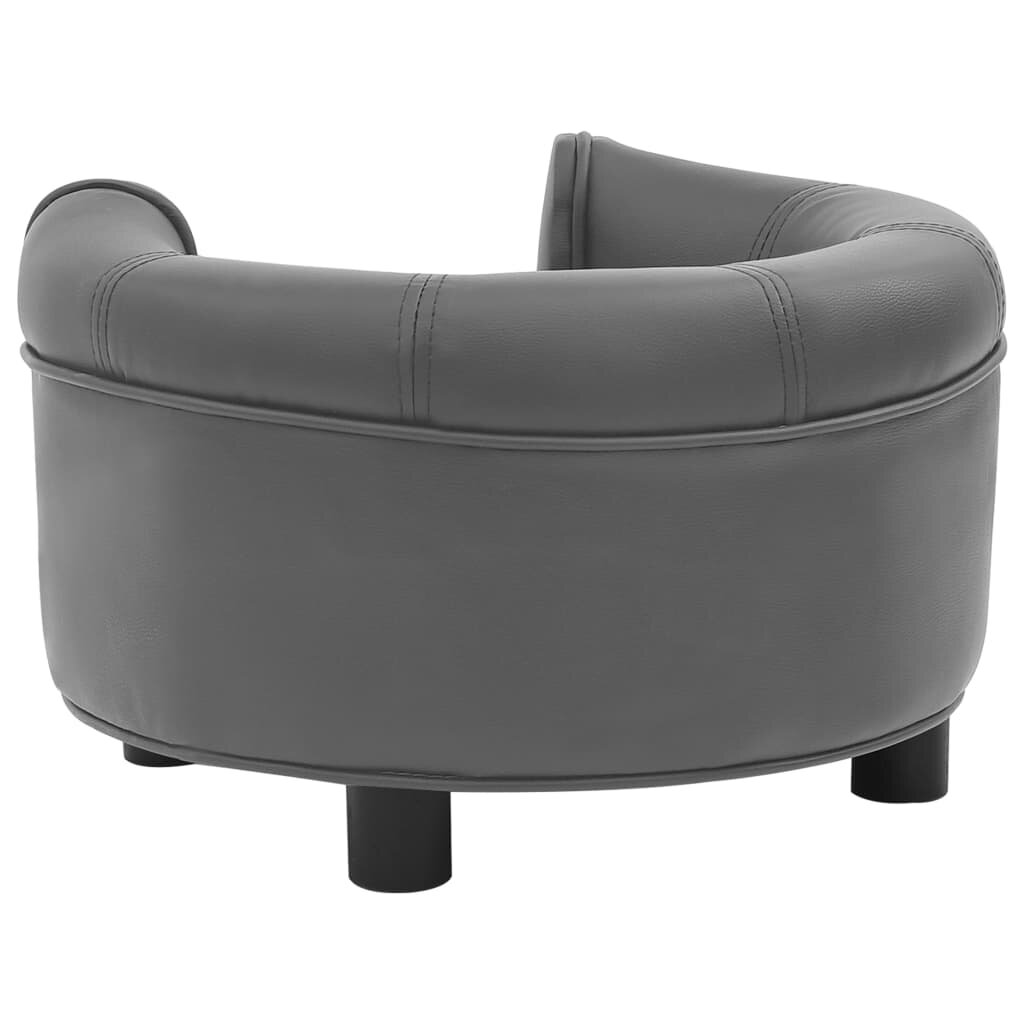 hondensofa grijs 18.9 x18.9 x12.6 pluche en kunstleer