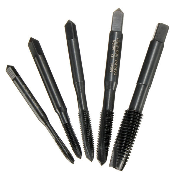 m3/m4/m5/m6/m8 hss nitride gecoate schroef tap metrische spiraal hand draad schroef tap