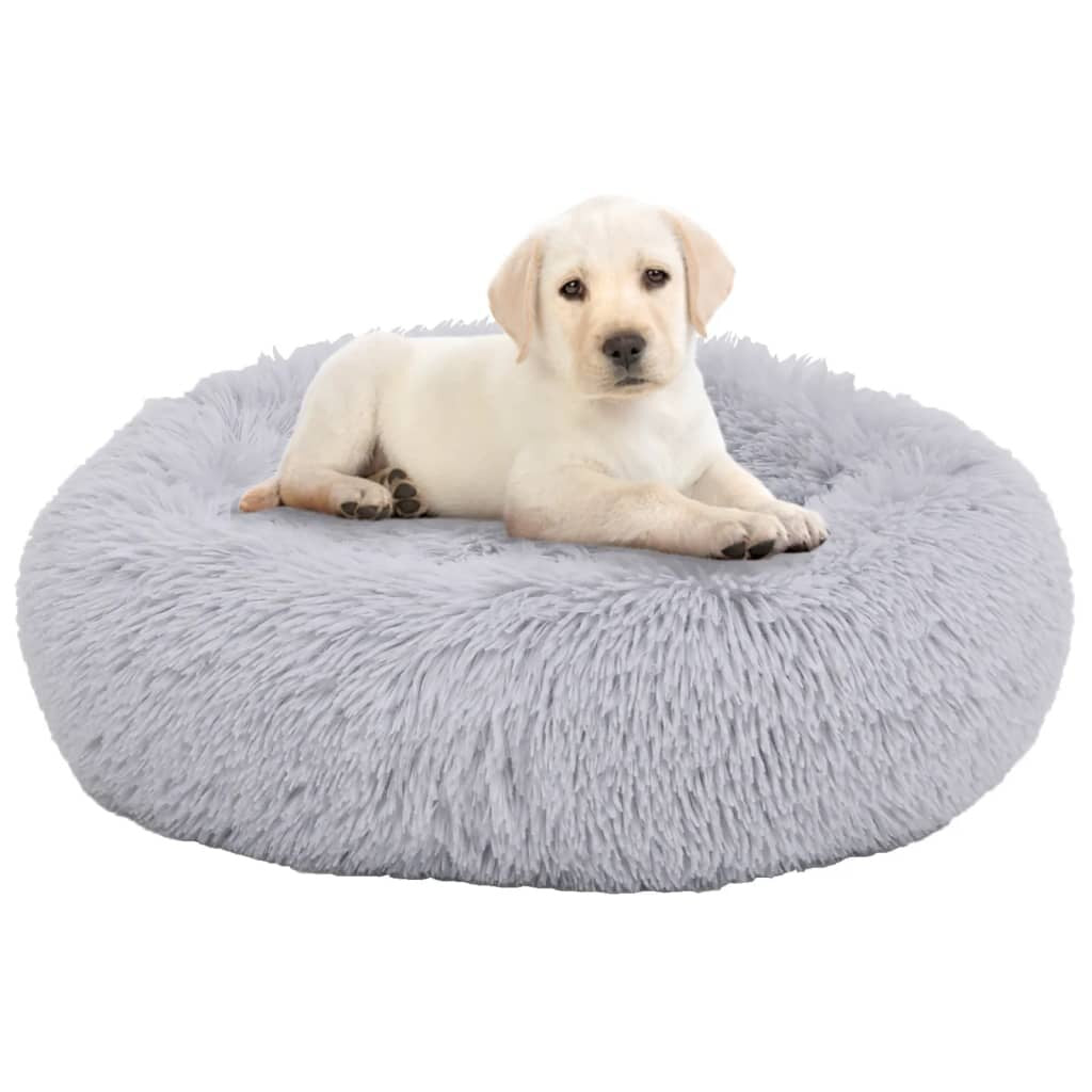 honden-/kattenkussen wasbaar 70x70x15 cm pluche lichtgrijs