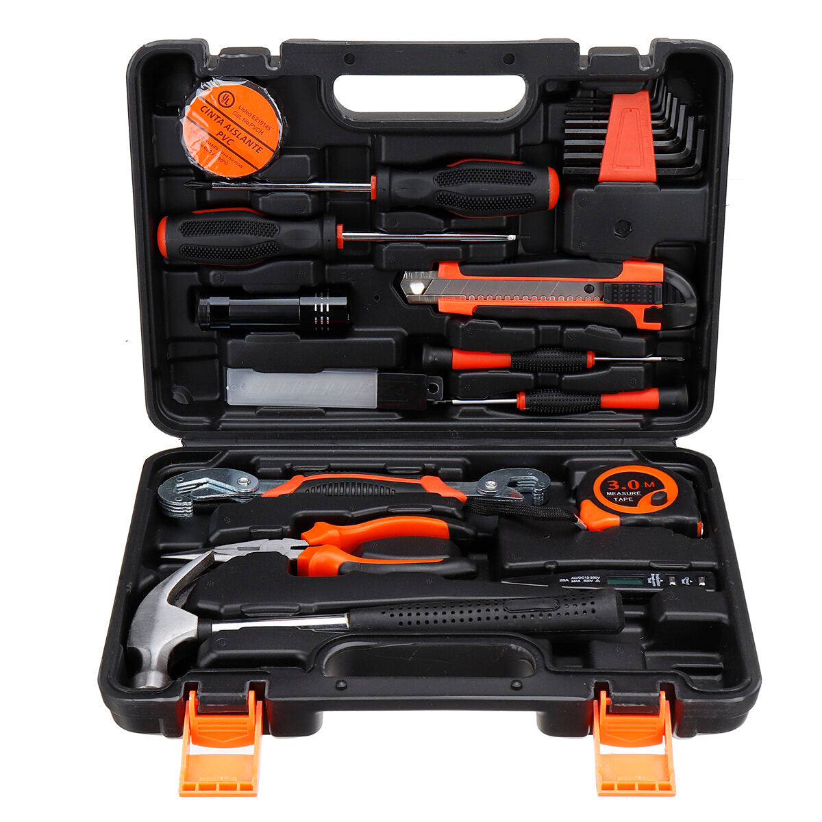 9/25/82/100 stuks huishoudelijke reparatieset set hammer liniaal handgereedschapsset met plastic gereedschapskist