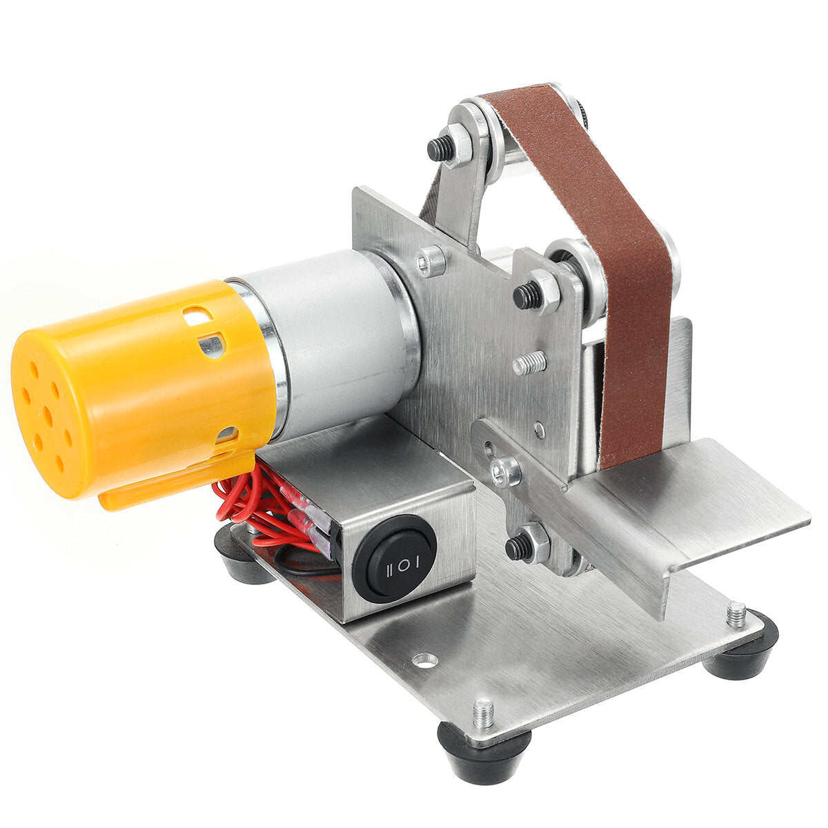 mini elektrische bandschuurmachine grinder dhz metaal hout polijsten slijpmachine schuurband puntenslijper 330mm