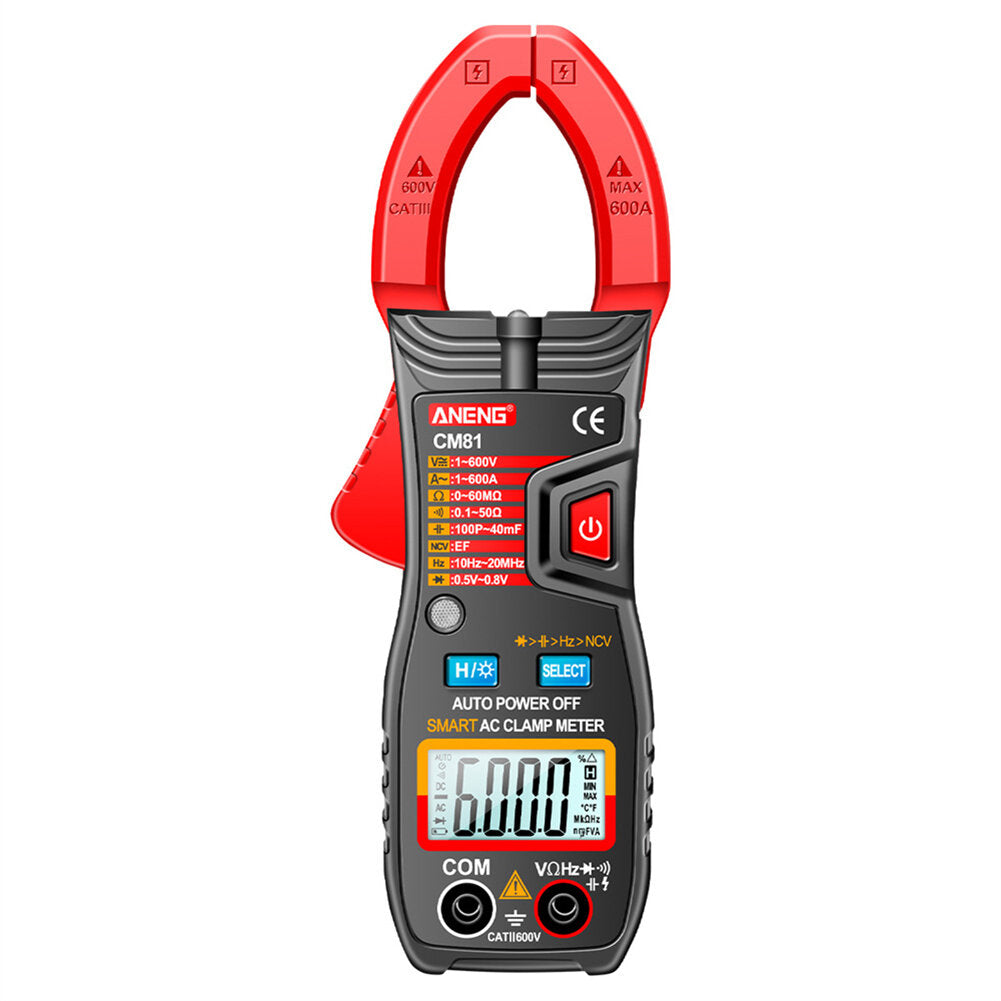 aneng cm81 6000 telt auto range ncv digitale stroomtang dc/ac spanning stroom weerstand frequentie capaciteit tester