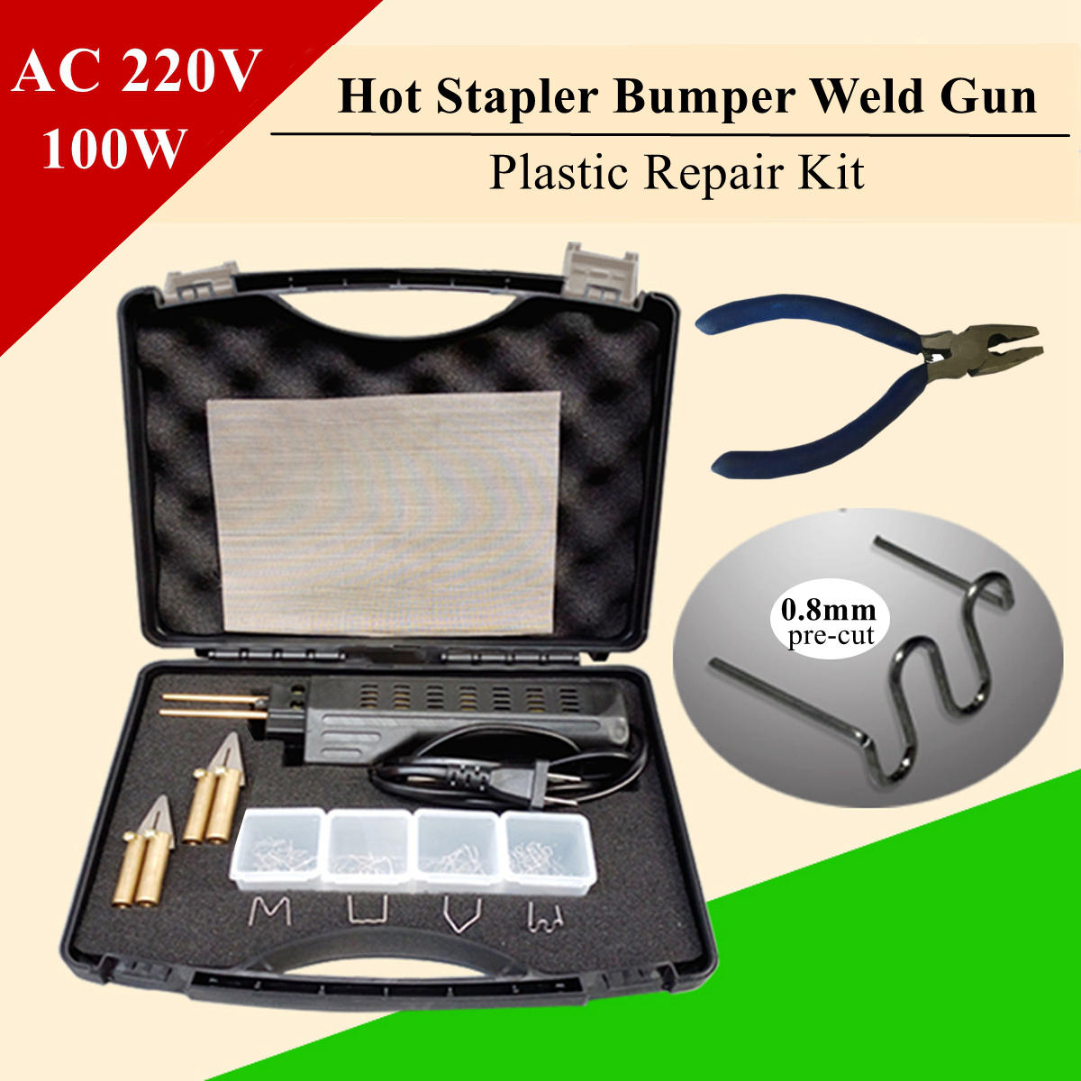 206 stuks hot stapler bumper fender kuip lasser plastic reparatie kitl