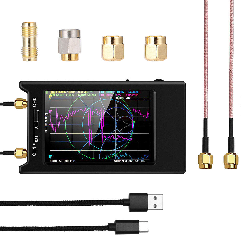 nanovna-h4 4 lcd 50khz~1.5ghz vna hf vhf uhf uv vector netwerkanalysator