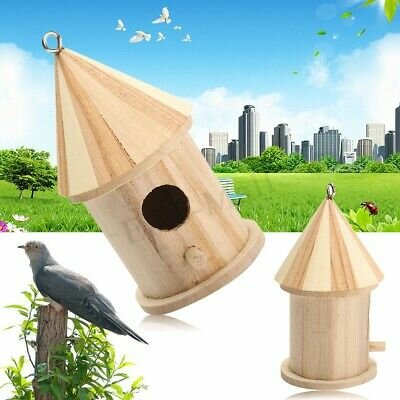 hout houten vogelhuis vogelhuis schuur tuin yard opknoping decor 16x7.8cm