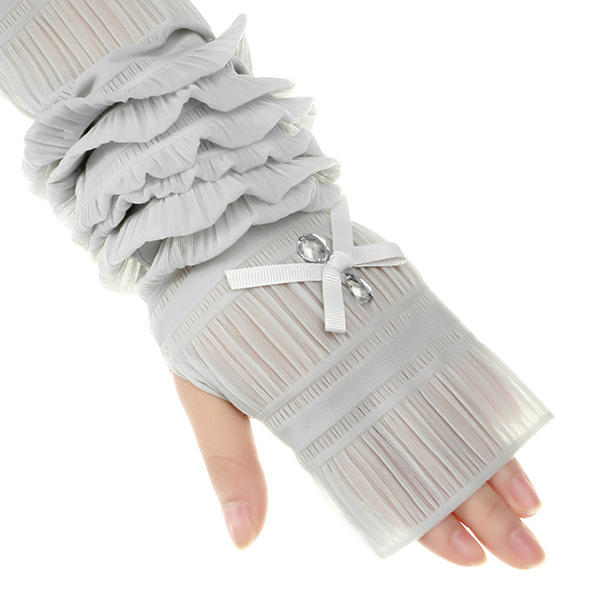 summer lady lace silk handschoenen gedrukte lange mouwen anti-uv sun fingerless arm multicolor