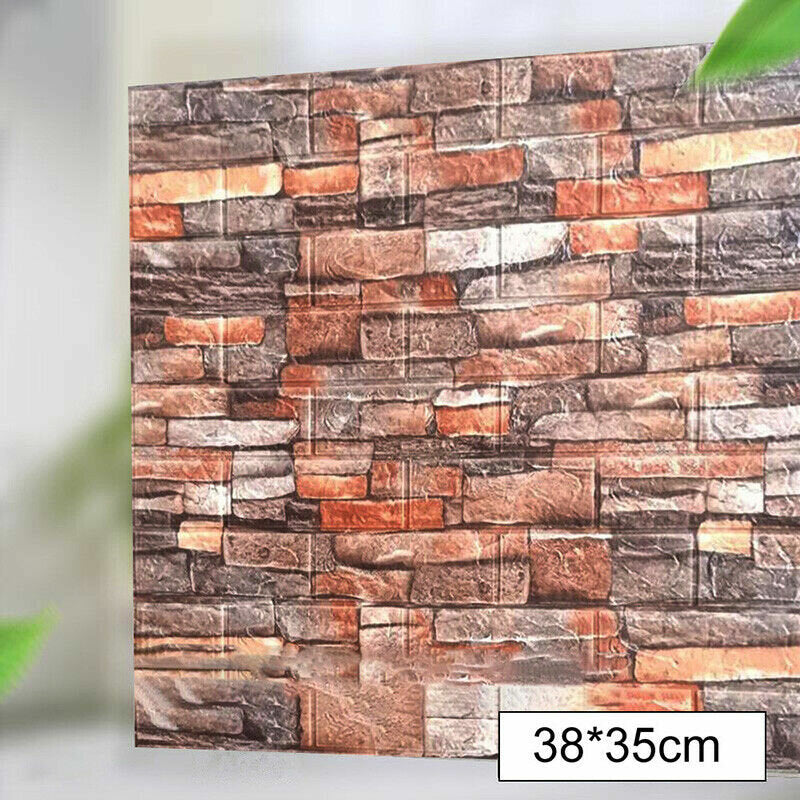 5 stuks 3d soft tegel bakstenen muur sticker zelfklevend waterdicht schuimpaneel 38 * 35 cm