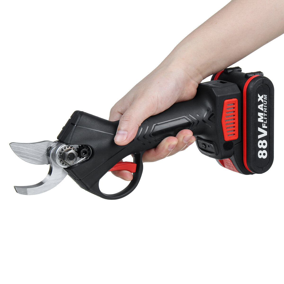 88vf draadloze elektrische snoeischaar snoeischaar 30mm tuin takken cutter w/2x batterij & plastic toolbox