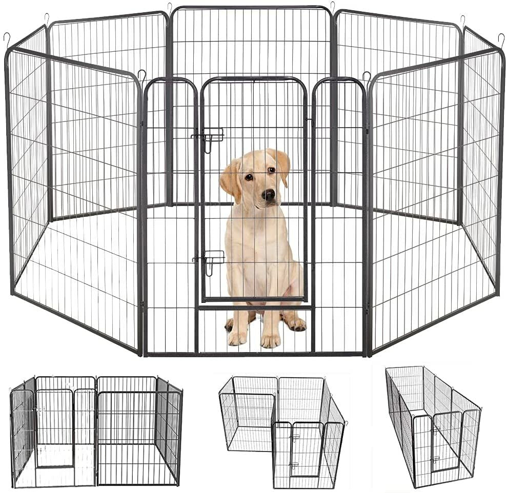 pawgiant hondenpen 8 panelen 40 hoogte rv hondenomheining buitenboxen oefenpen voor honden metalen beschermen ontwerppalen opvouwbare barrière met deur