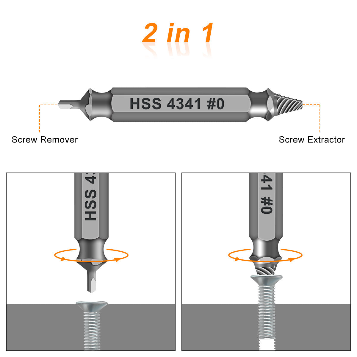 10 stuks remover beschadigde schroef extractor 2in1 boor gebroken hoofd tool
