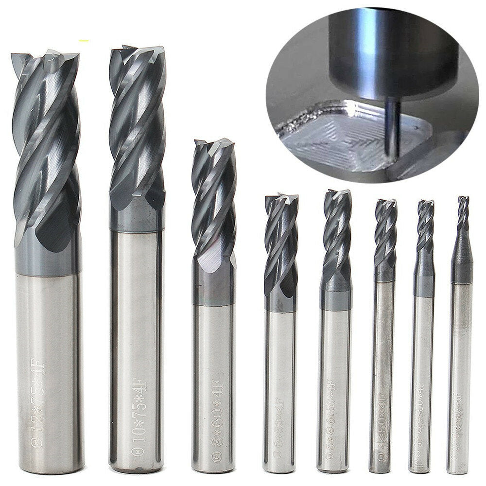 8st 2-12mm 4 fluiten carbide frees set wolfraamstaal frees cnc tool