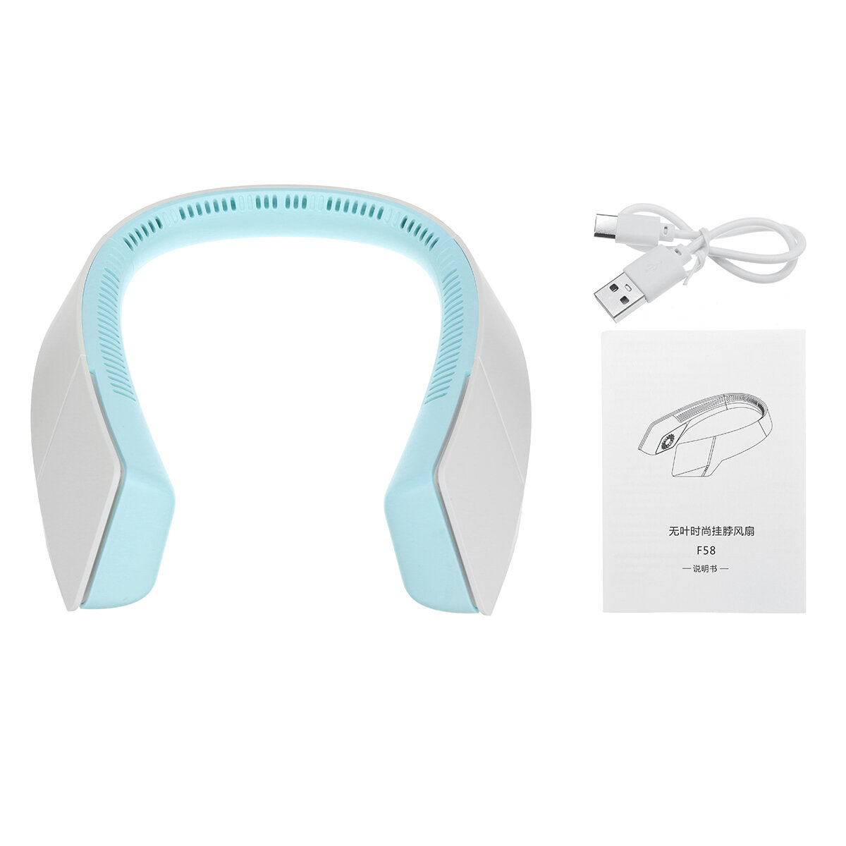 f58 draagbare miniventilator handsfree usb oplaadbare hangende nek persoonlijke sportventilator mini-luchtventilator