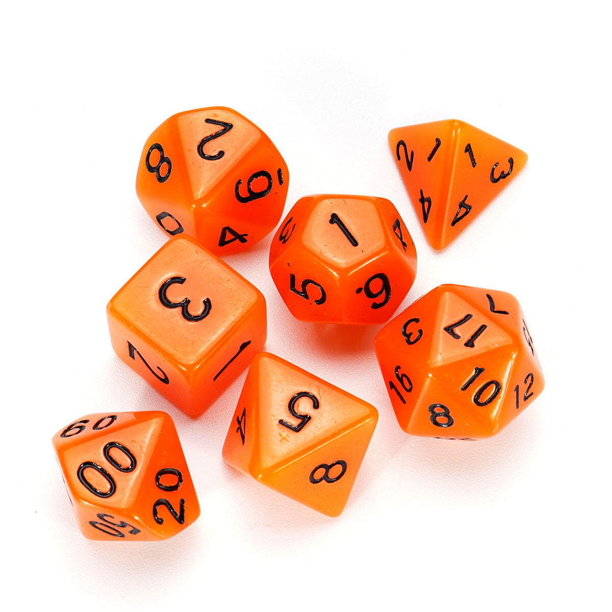 7 stuks lichtgevende polyhedral dobbelstenen multi-sided dobbelstenen set polyhedral dobbelstenen met dobbelstenen cup rpg gadget