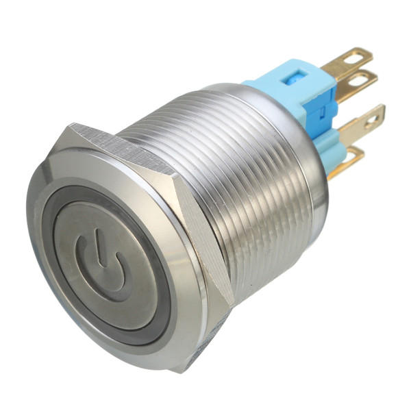 6-pins 22 mm 12v led-lichtmetalen drukknopvergrendelingsschakelaar