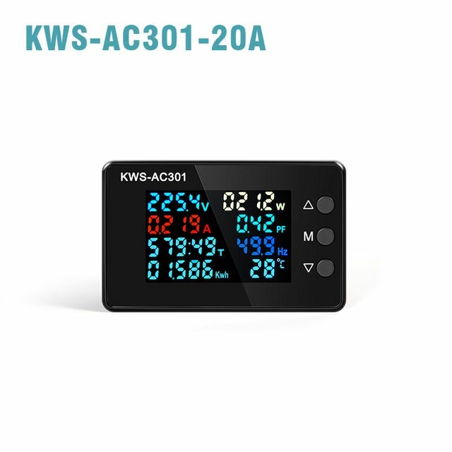 kws-ac301 8 in1 voltmeter amperemeter ac 50-300v power energy meter led digitale ac wattmeter elektriciteitsmeter 0-100a