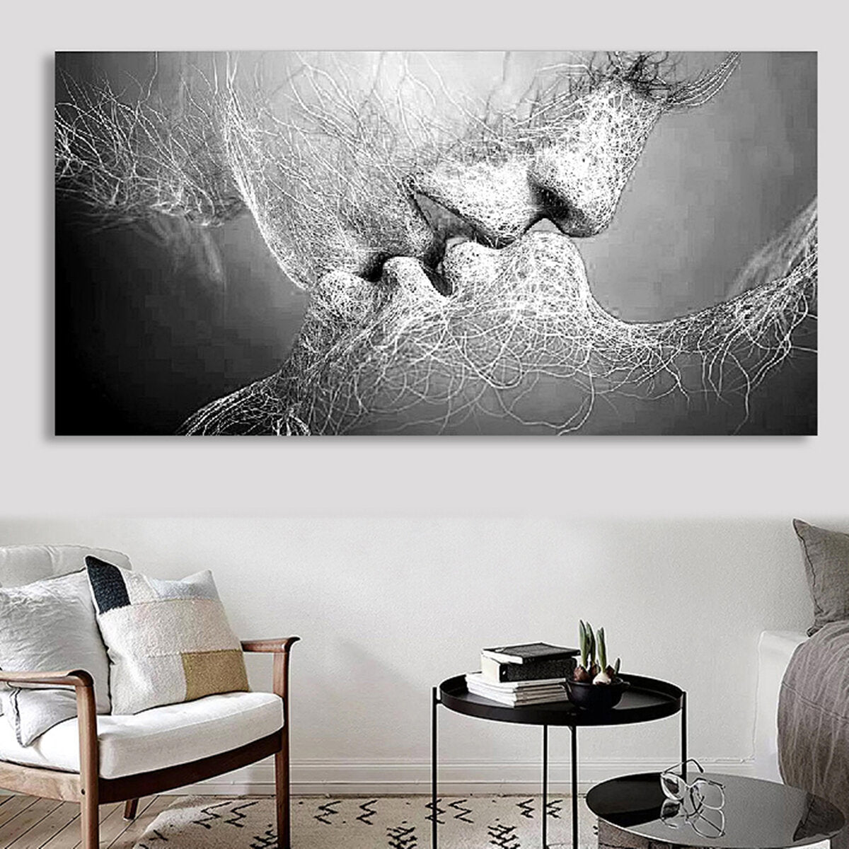 zwart wit love wall art picture print abstracte kunst op decoraties schilderijen