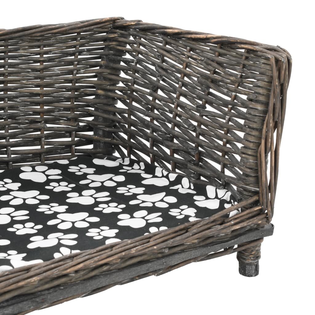 hondenmand met kussen 50x33x30 cm naturel wilgengrijs