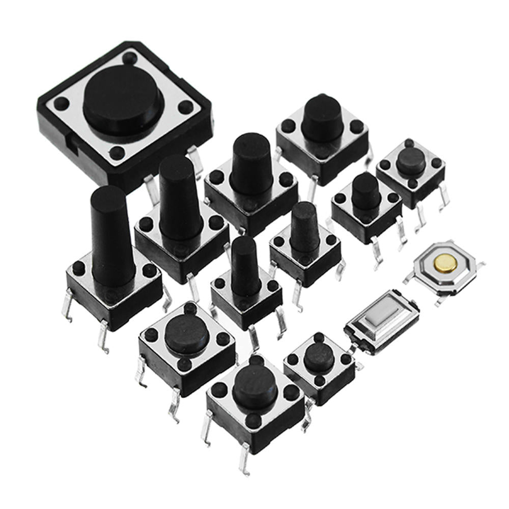 mini-drukknop pakket micro-schakelaar switch 12 soorten 30 stuks